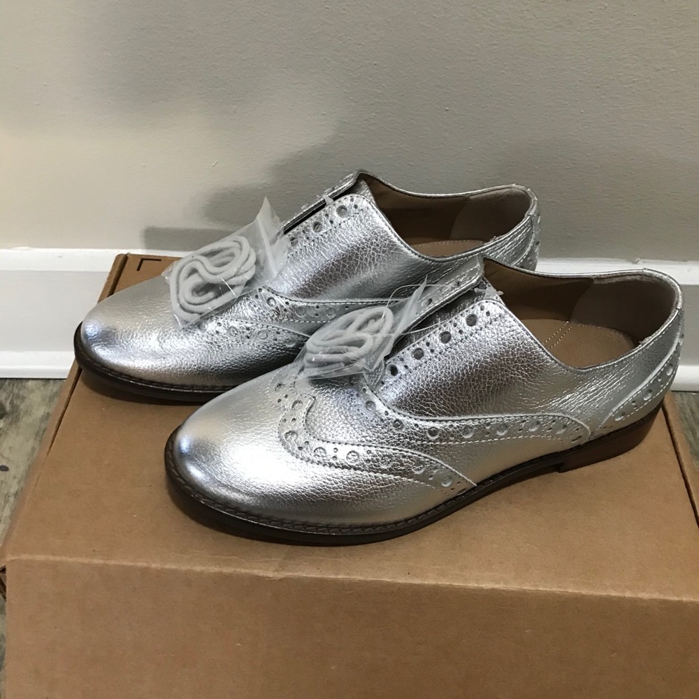 Silver Hadley Leather Oxford - Women